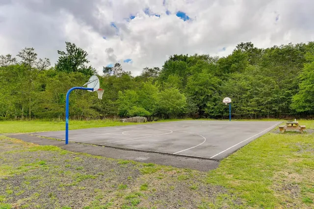 a view of a backyard