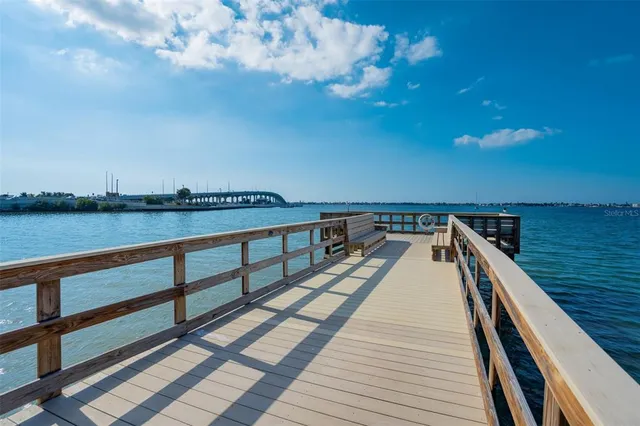 a view of wooden floor with a lake