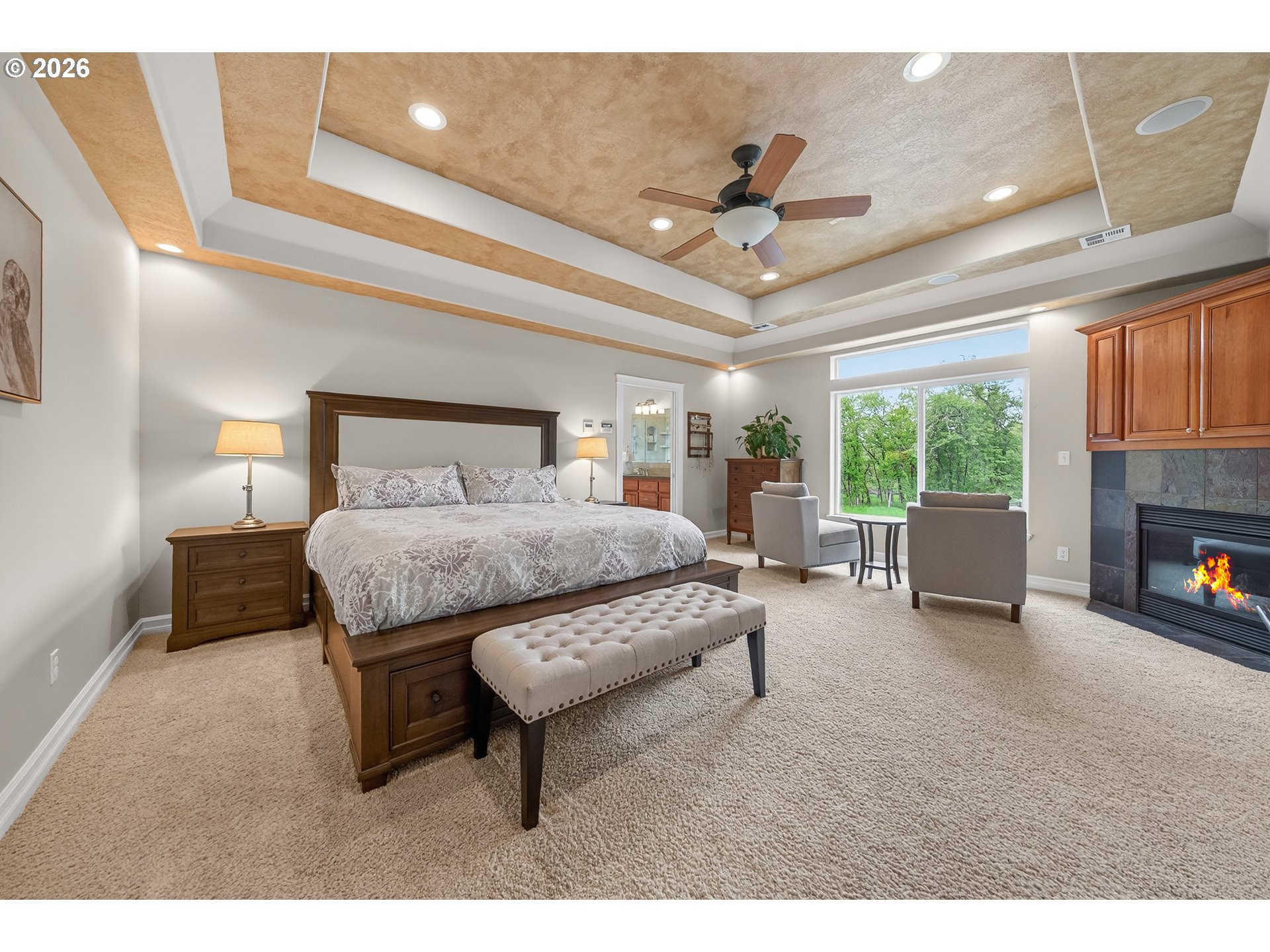 2700 Melrose Road Roseburg, OR 97471 - Photo 13 of 48 a bedroom with furniture and a fireplace
