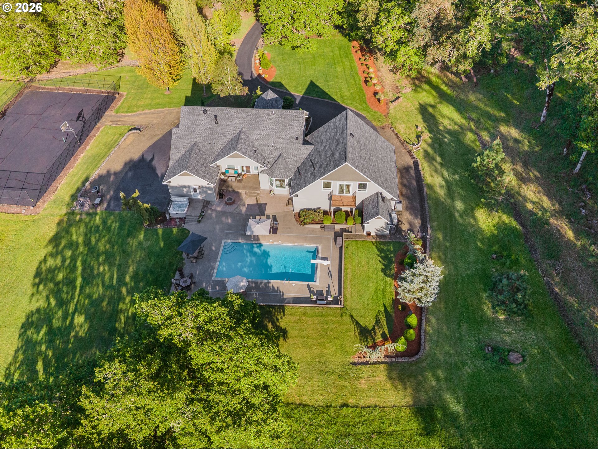 2700 Melrose Road Roseburg, OR 97471 - Photo 3 of 48 an aerial view of a house with a garden