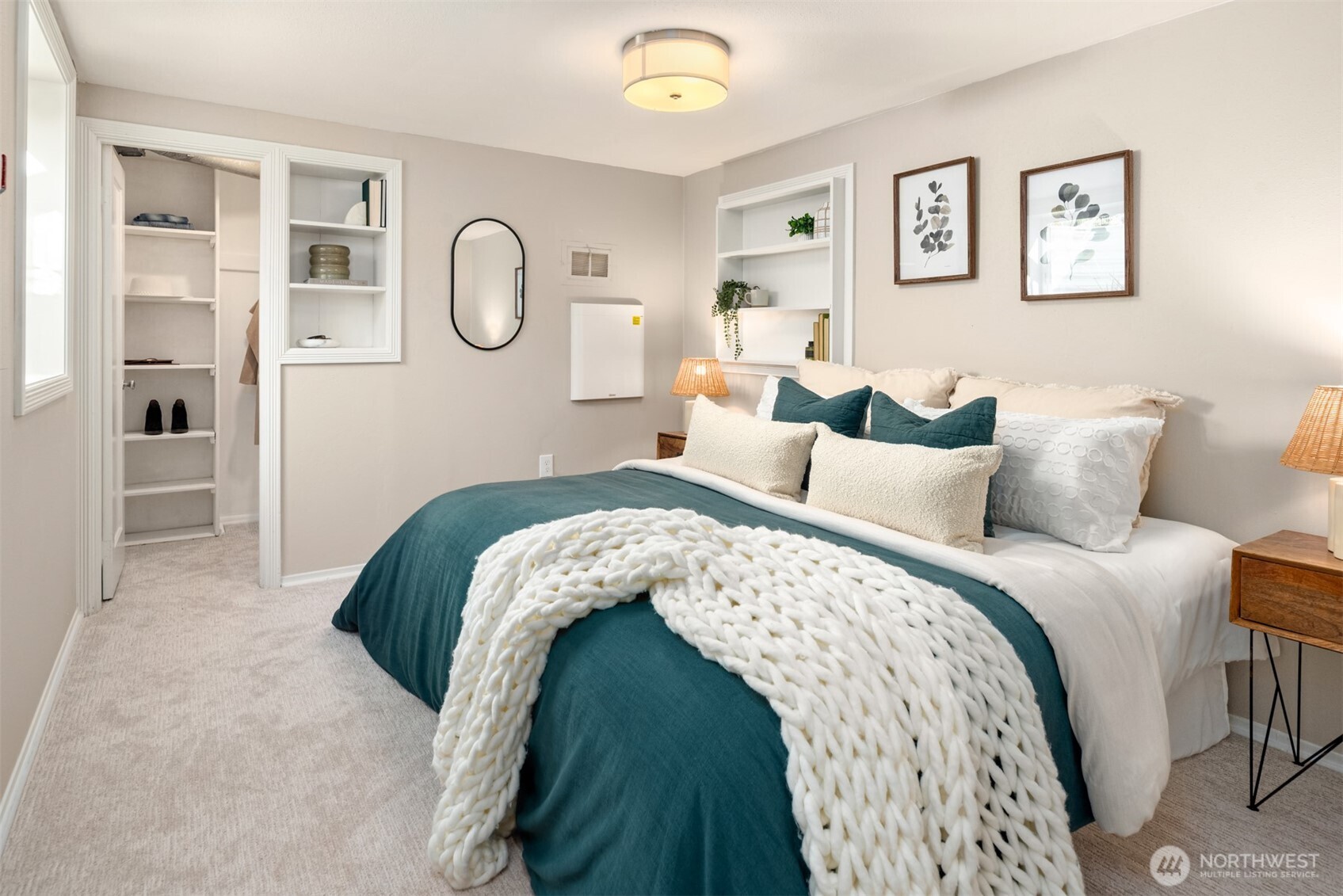 4026 52nd Avenue Southwest Seattle, WA 98116 - Photo 23 of 37 a bedroom with bed and a lamp on dresser