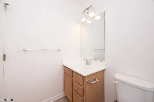 a bathroom with a sink a toilet and vanity