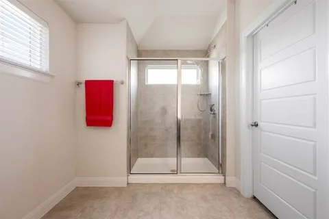 a bathroom with a shower