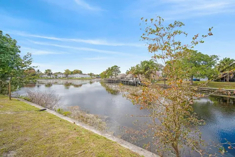 a view of a lake with a mountain view