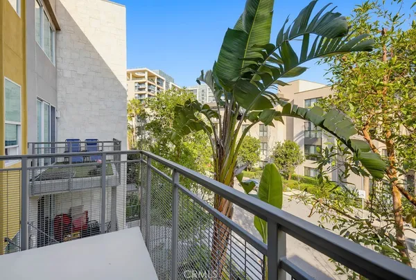 a view of a lake with a city