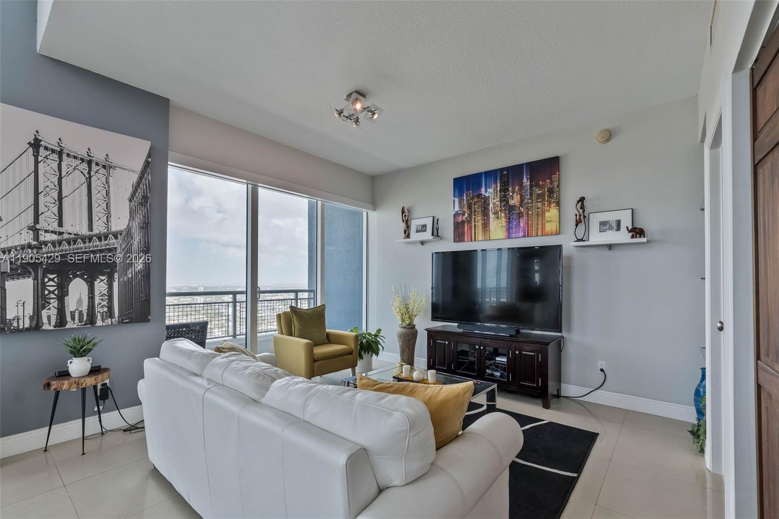 60 Southwest 13th Street, Unit 3401 Miami, FL 33130 - Photo 16 of 42 3rd bedroom or den. Beautiful tile floor upstairs and downstairs.