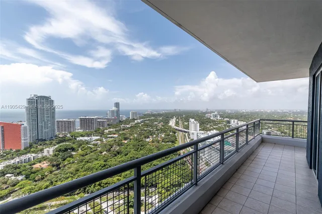 a view of city from a balcony