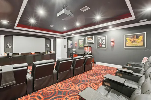 an aerial view of a city with lake view