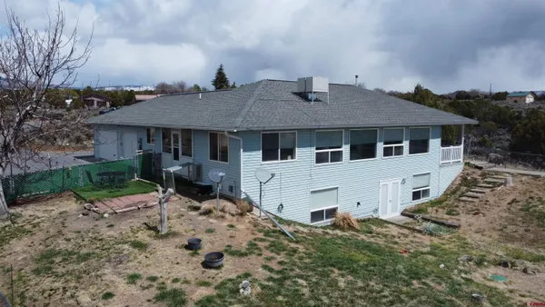 an aerial view of a house