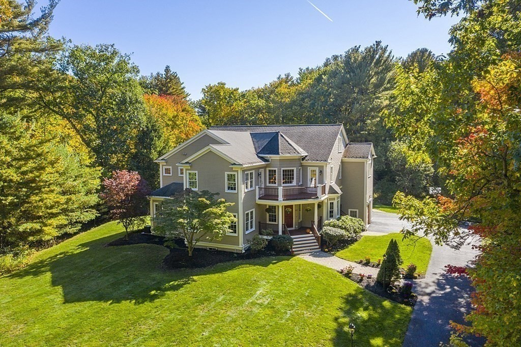 102 Claybrook Road Dover, MA 02030 - Photo 5 of 42 a aerial view of a house with swimming pool garden and patio