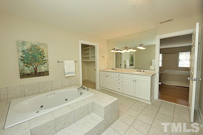 4310 Swarthmore Road Durham, NC 27707 - Photo 14 of 23 Large Separate Shower with built in seat, Whirlpool Bathtub, Large walk-in closet, Separate water closet, double vanity