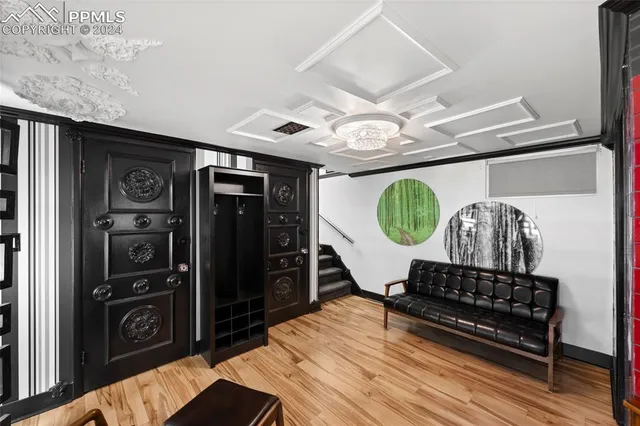 a view of a porch with furniture