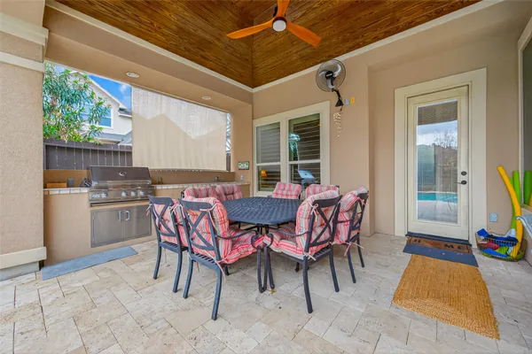 a outdoor space with lots of tables and chairs