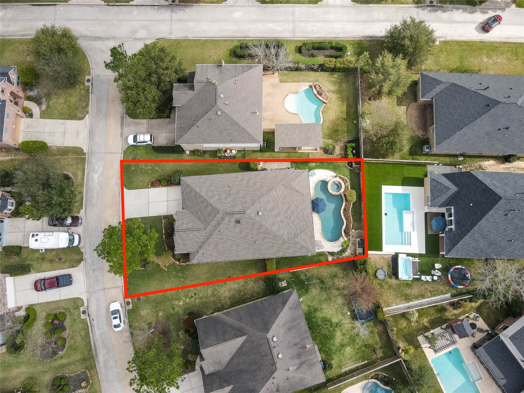 30 Fraiser Fir Place Spring, TX 77389 - Photo 30 of 35 an aerial view of a house with outdoor space