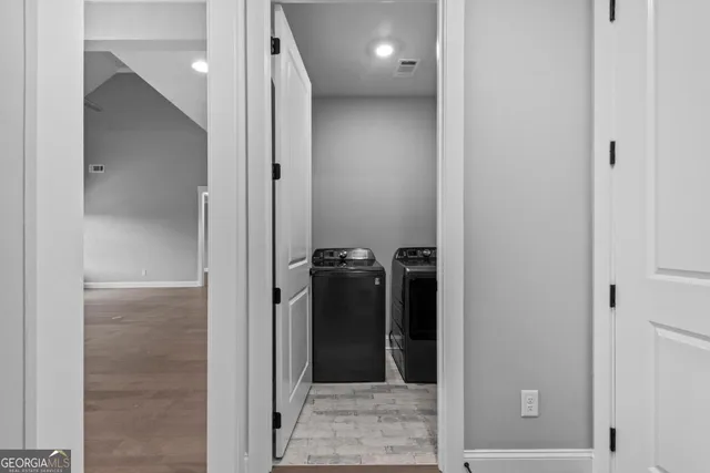 a view of a hallway with a elevator