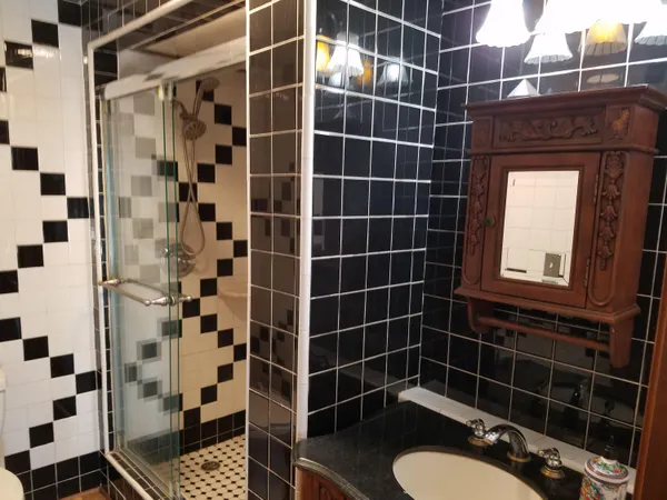 a bathroom with a shower
