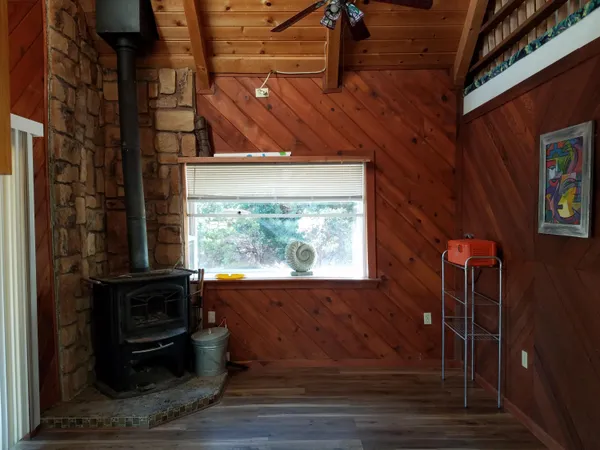 a view of a fireplace in a room