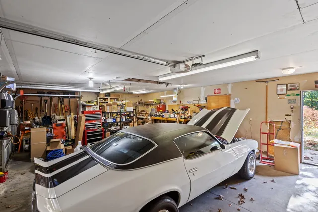 a view of backyard with green space