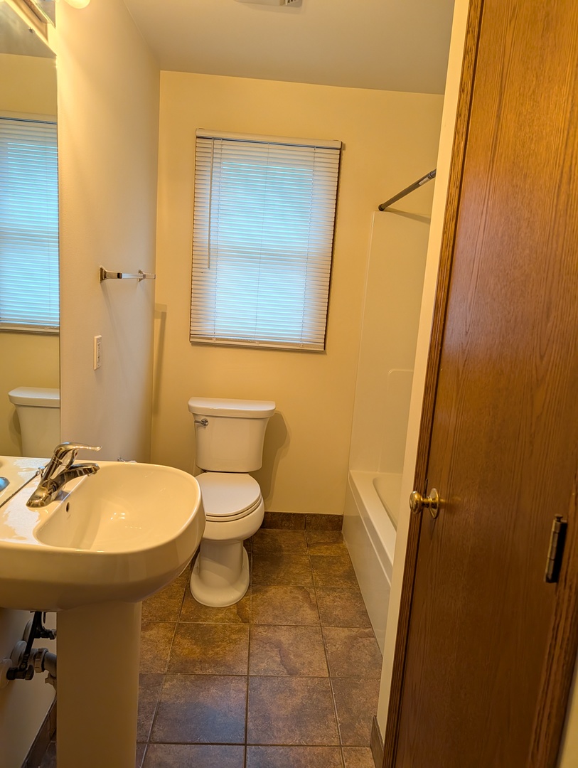 234 South Emmett Street, Unit C Genoa, IL 60135 - Photo 6 of 6 a bathroom with a sink and mirror with toilet