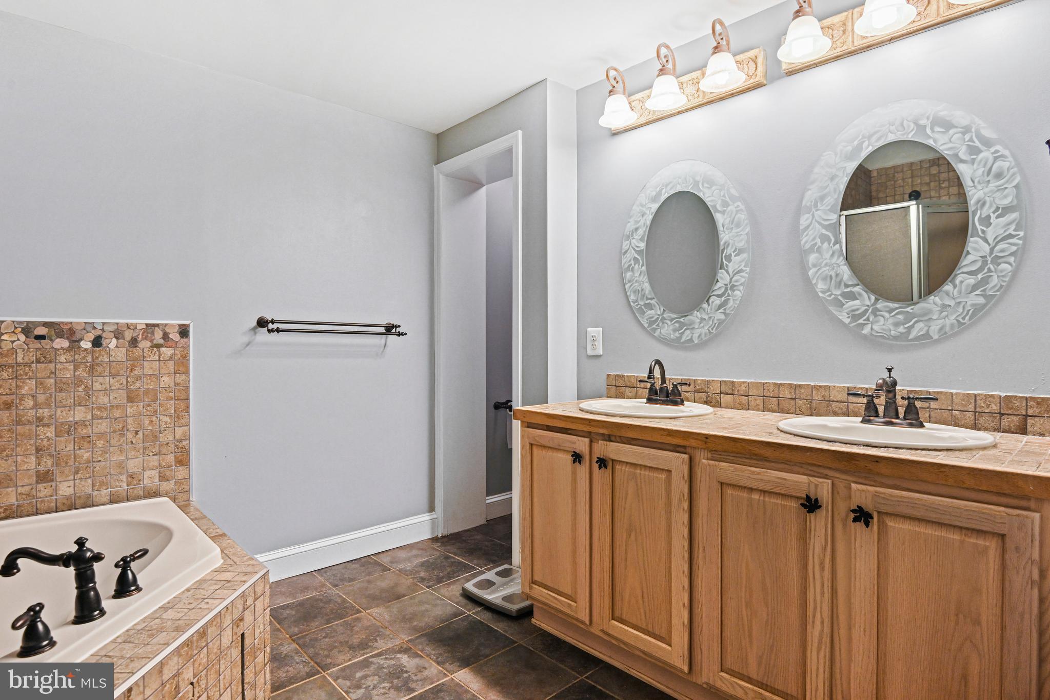 10509 Dunn Meadow Road Vienna, VA 22182 - Photo 59 of 81 a bathroom with a double vanity sink mirror and bathtub