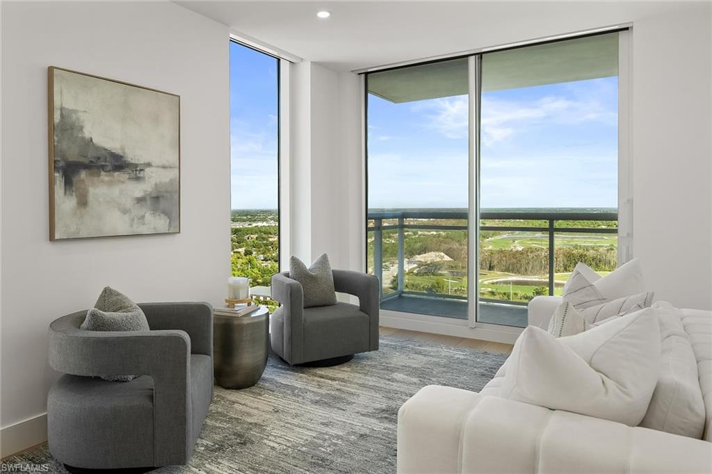 13935 Old Coast Road, Unit 2206 Naples, FL 34110 - Photo 18 of 50 Den doubles as 4th Bedroom featuring a sunrise terrace with panoramic views of Kinsale Golf Club