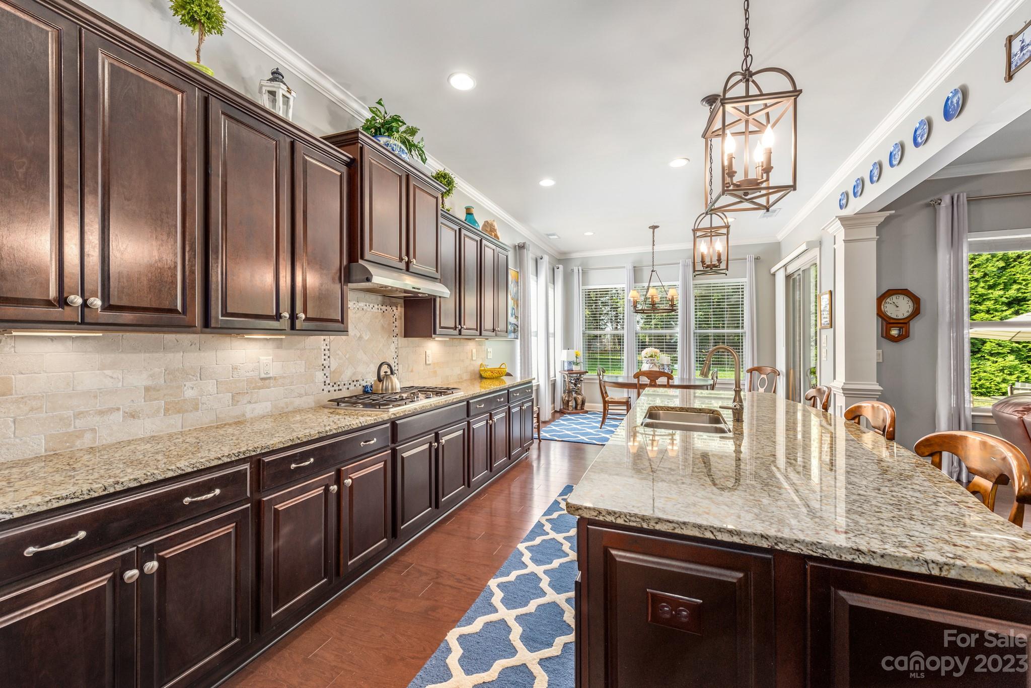 9006 Blue Ridge Drive Indian Land, SC 29707 - Photo 13 of 27 a kitchen with stainless steel appliances granite countertop a sink a stove and a wooden cabinets