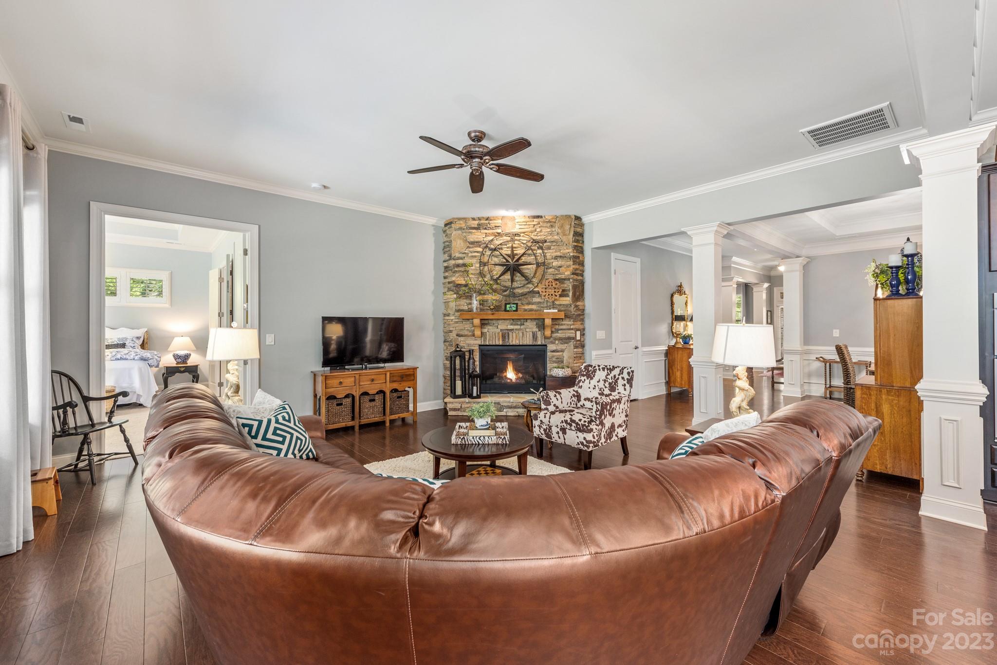 9006 Blue Ridge Drive Indian Land, SC 29707 - Photo 9 of 27 a living room with furniture fireplace and flat screen tv