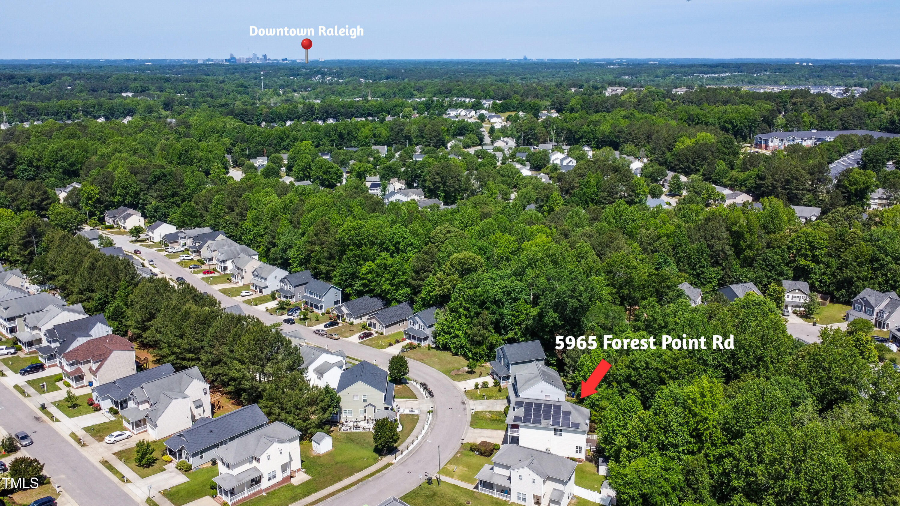 5865 Forest Point Road Raleigh, NC 27610 - Photo 36 of 37 Drone 3 pinpoint