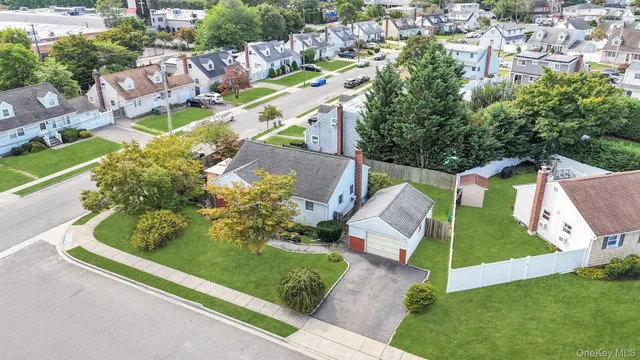 an aerial view of a house