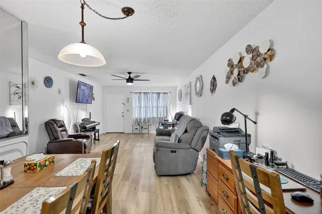 a living room with furniture