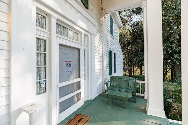 a view of front door and porch