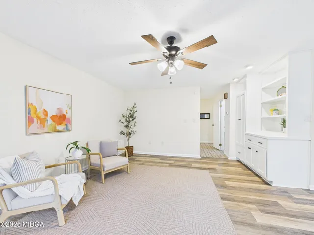 a living room with furniture