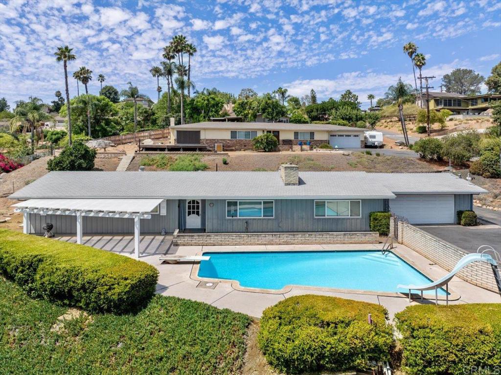 1569 Robyn Road Escondido, CA 92025 - Photo 1 of 1 a view of a swimming pool with a patio and a garden