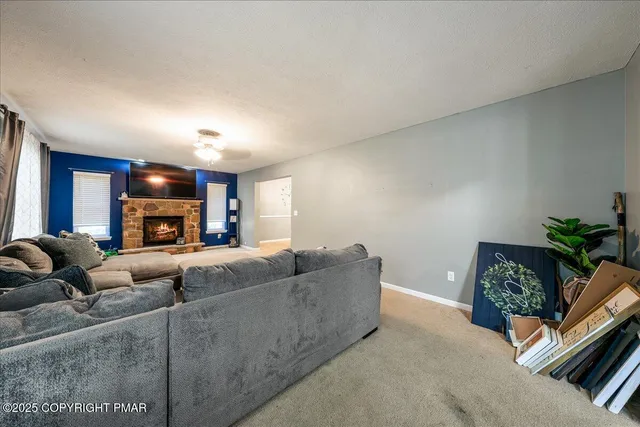 a living room with furniture and a couch