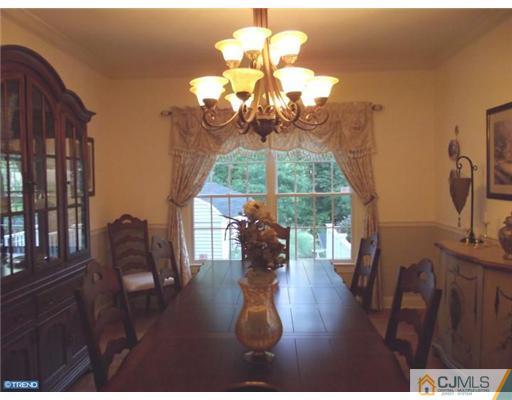 1 Cutter Court Cream Ridge, NJ 08514 - Photo 15 of 25 a view of a dining room with furniture wooden floor and chandelier
