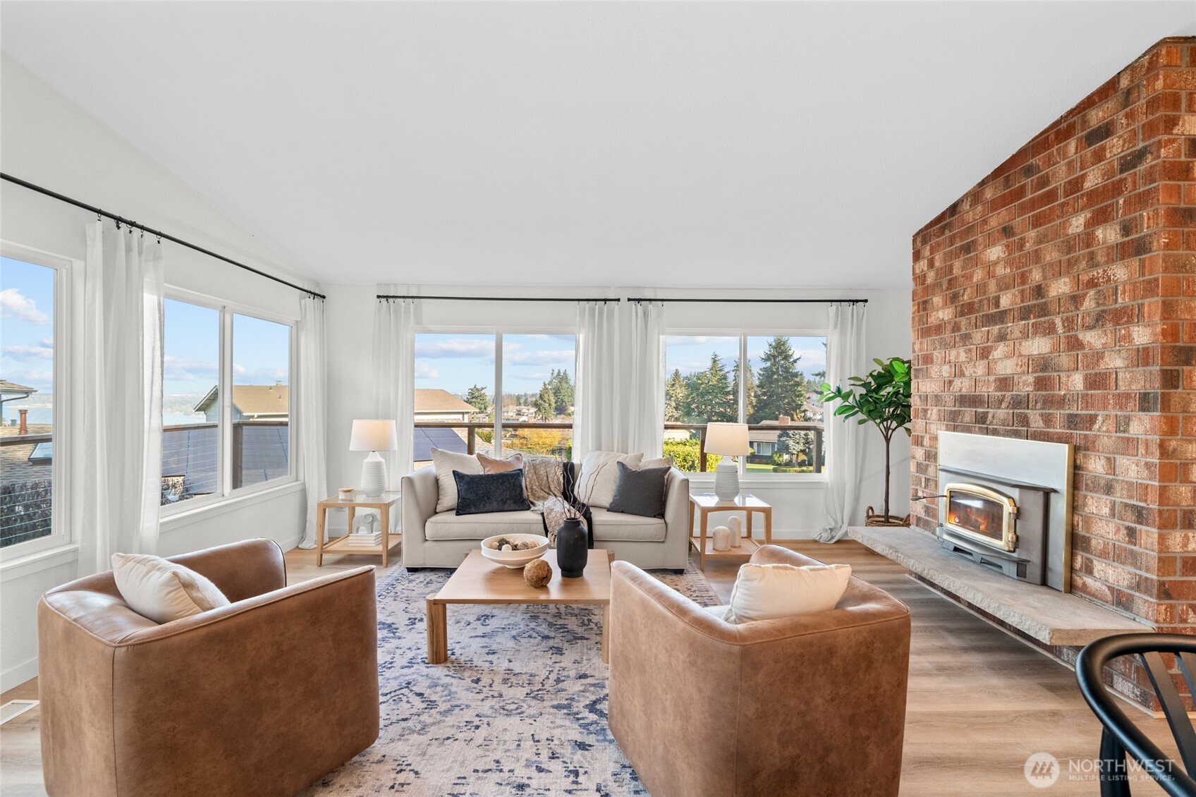 30013 2nd Avenue Southwest Federal Way, WA 98023 - Photo 6 of 40 a living room with fireplace furniture and a large window
