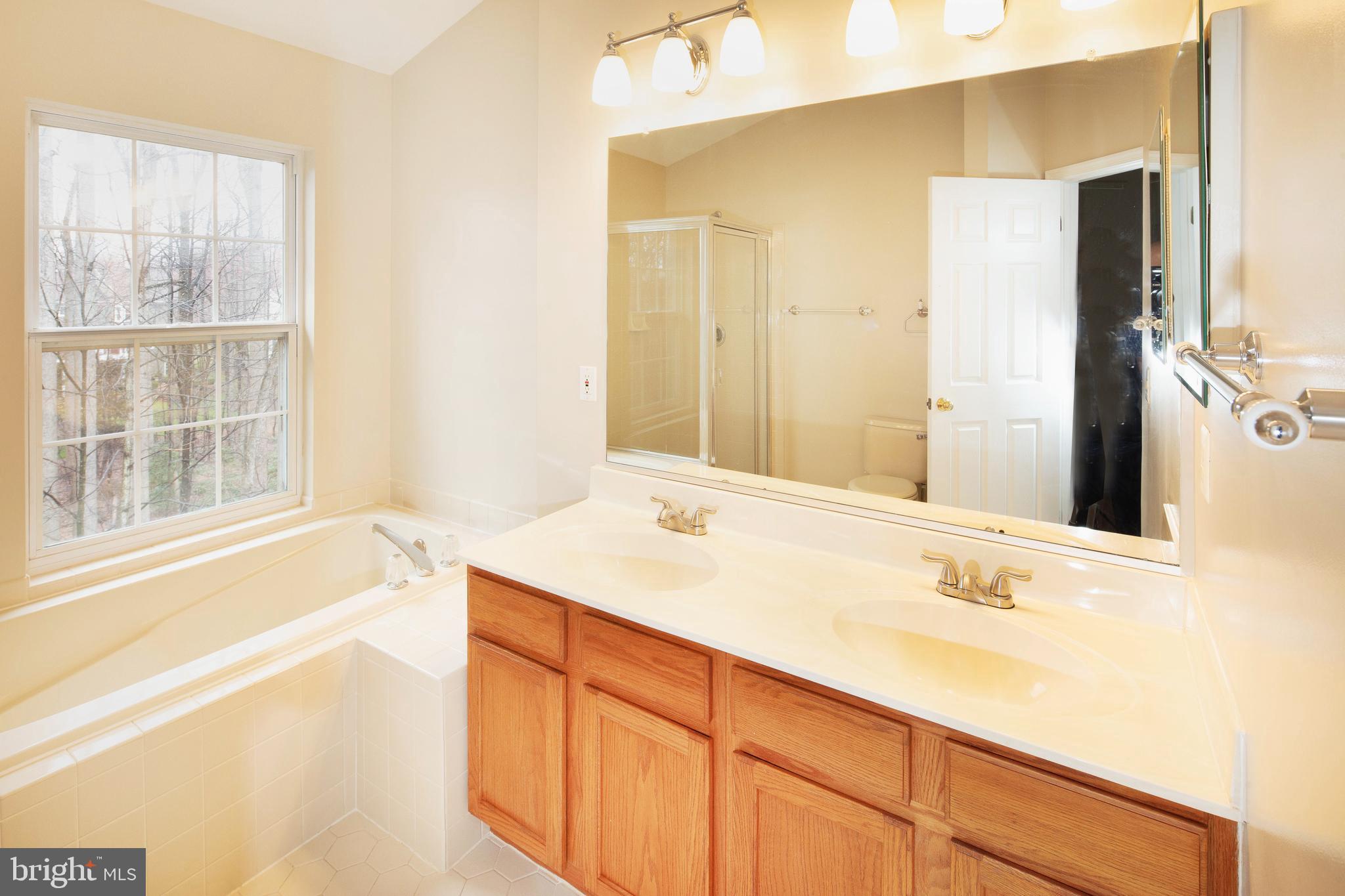 1265 Wild Hawthorn Way Reston, VA 20194 - Photo 34 of 56 Primary Bath w/ Double Vanity & Soak Tub