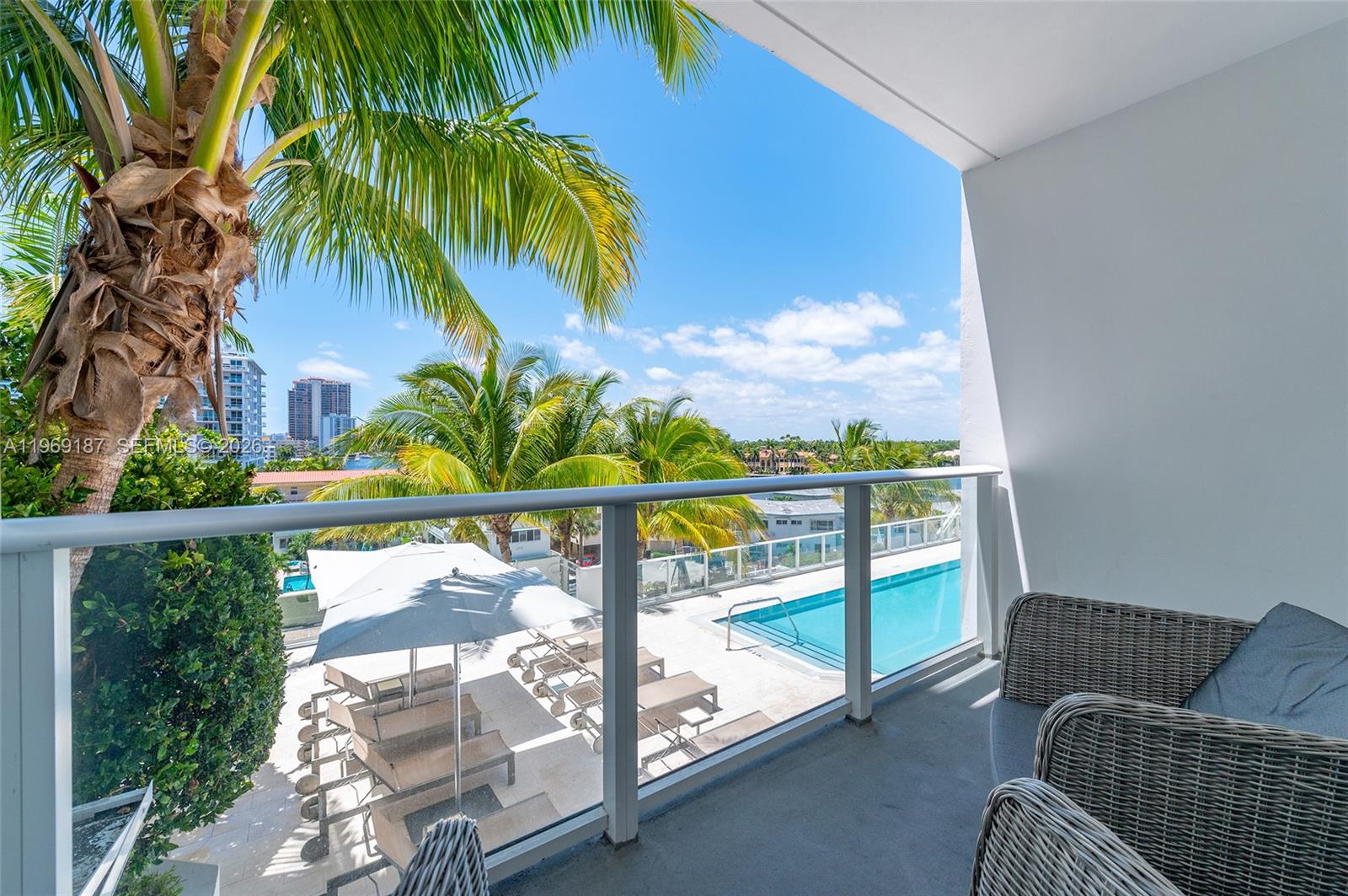 401 North Birch Road, Unit 502 Fort Lauderdale, FL 33304 - Photo 35 of 52 a view of a balcony with furniture