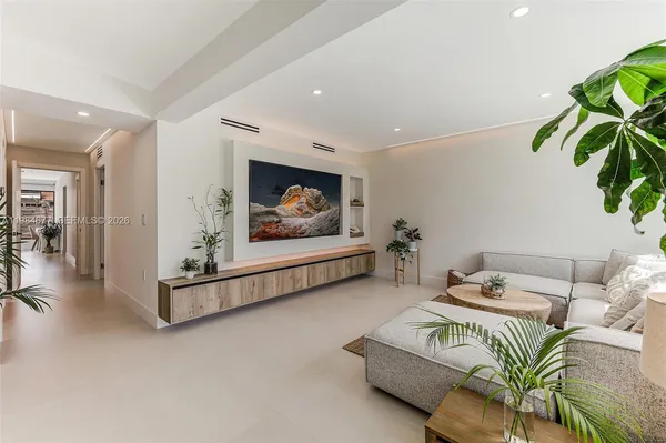 a living room with furniture