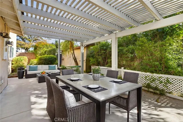 a view of an outdoor space with furniture