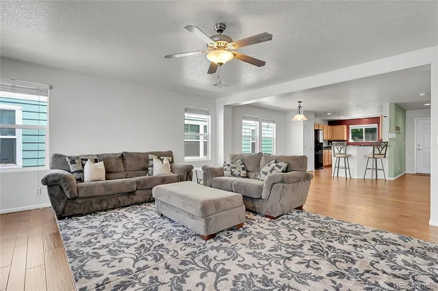 a living room with furniture