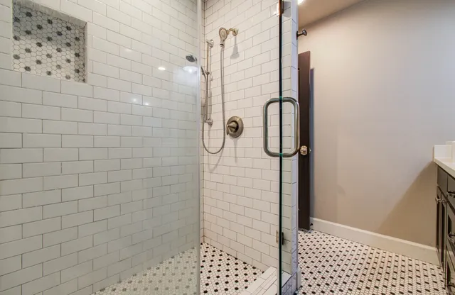 a bathroom with a shower