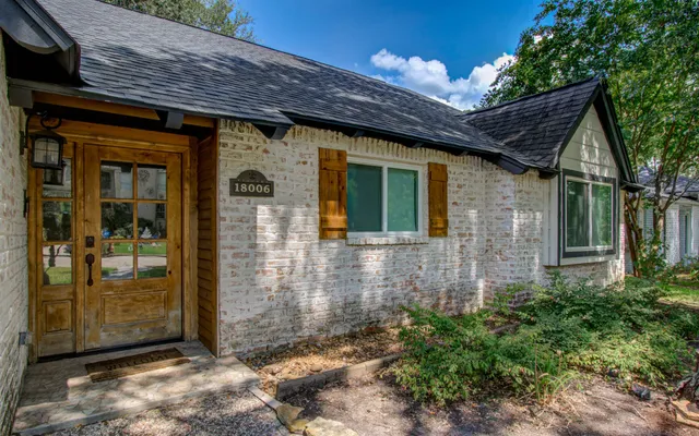 a view of a wooden house