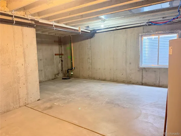 a view of a room with a window