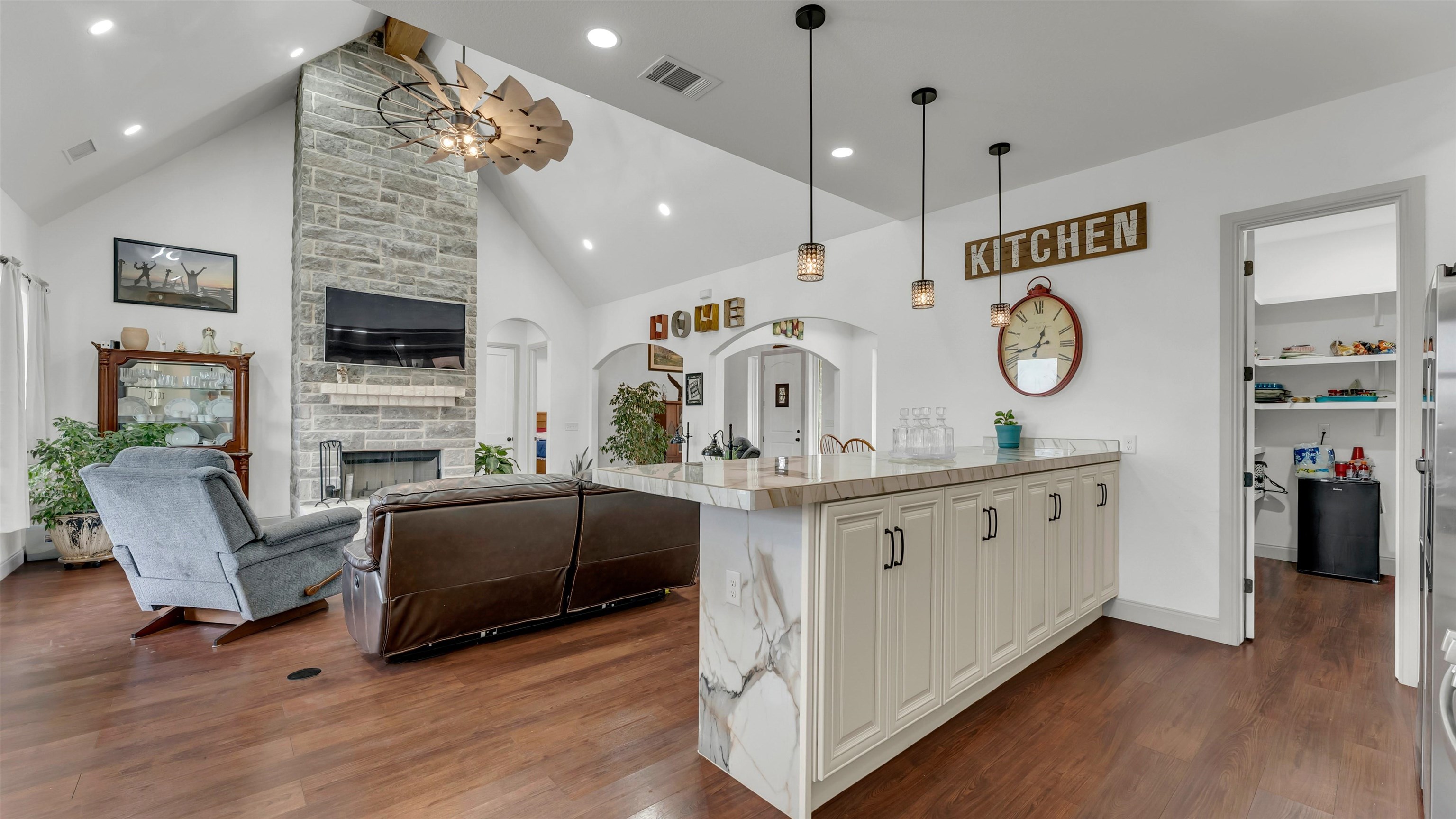 292 Oak Ridge Trail Kingsland, TX 78639 - Photo 11 of 29 a large kitchen with cabinets and stainless steel appliances