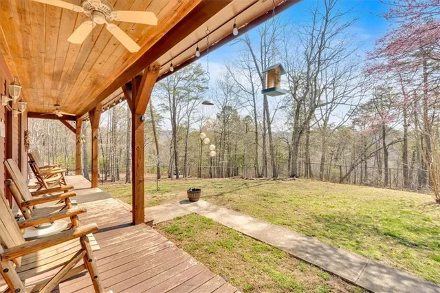 a view of outdoor space with seating