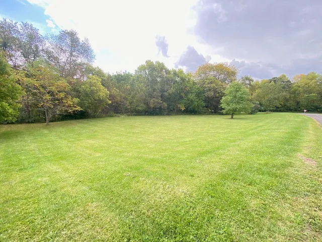 a view of a big yard with a house