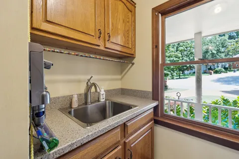 a sink with a window