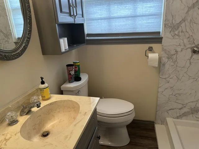 a bathroom with a shower