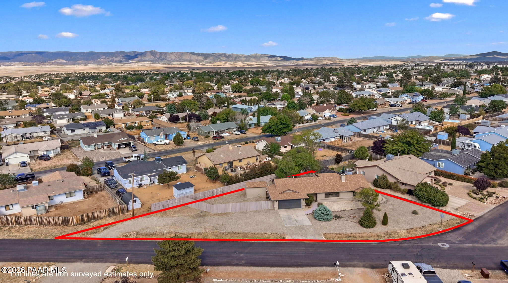 3431 North Victor Road Prescott Valley, AZ 86314 - Photo 26 of 32 26-Aerial 2 Lot Lines